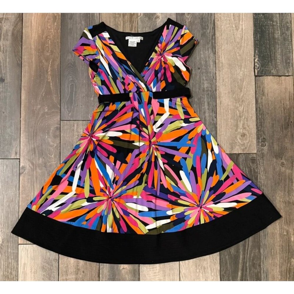 Y2k Maggy London Abstract Print Dress Size 6